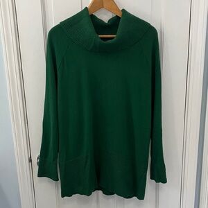 Elegant Green Women's long sleeve cowl neck turtleneck Sweater size XL Cyrus